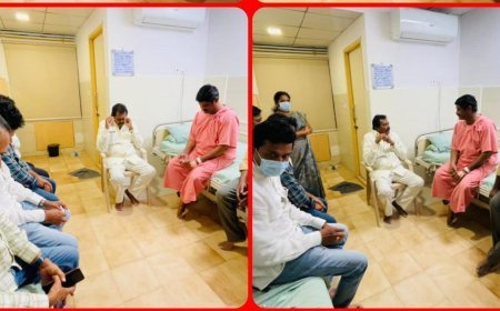 పిఎసిఎస్ చైర్మన్ నాగళ్ళ మురళి ని పరామర్శించిన జిల్లా చెరుకూరి రాజేశ్వరరావు 