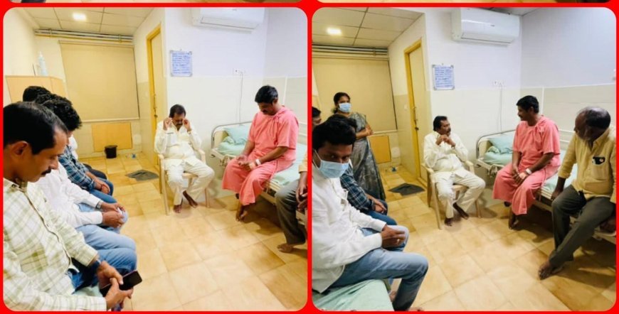 పిఎసిఎస్ చైర్మన్ నాగళ్ళ మురళి ని పరామర్శించిన జిల్లా చెరుకూరి రాజేశ్వరరావు 