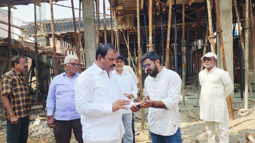 శేరిలింగంపల్లి డివిజన్‌లో కమ్యూనిటీ హాల్ నిర్మాణ పనుల పరిశీలన