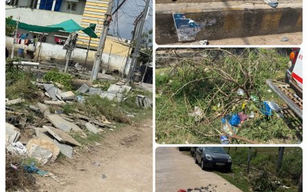 డంపింగ్ యార్డ లా మారిన రోడ్డు