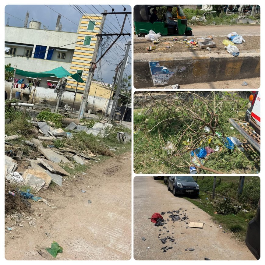 డంపింగ్ యార్డ లా మారిన రోడ్డు