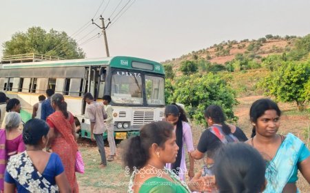 భారీ ప్రమాదం తప్పిన ఆర్టీసీ బస్సు