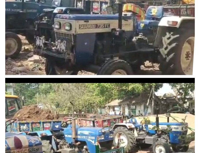 అక్రమ మట్టి తవ్వకాలపై అధికారుల దాడులు నాలుగు ట్రాక్టర్లు, ఒక జేసీబీ సీజ్
