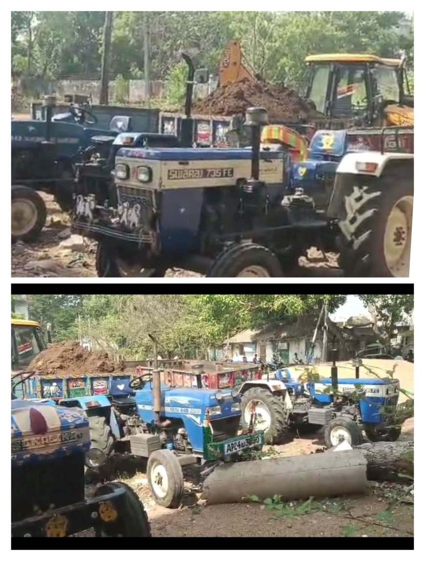 అక్రమ మట్టి తవ్వకాలపై అధికారుల దాడులు నాలుగు ట్రాక్టర్లు, ఒక జేసీబీ సీజ్